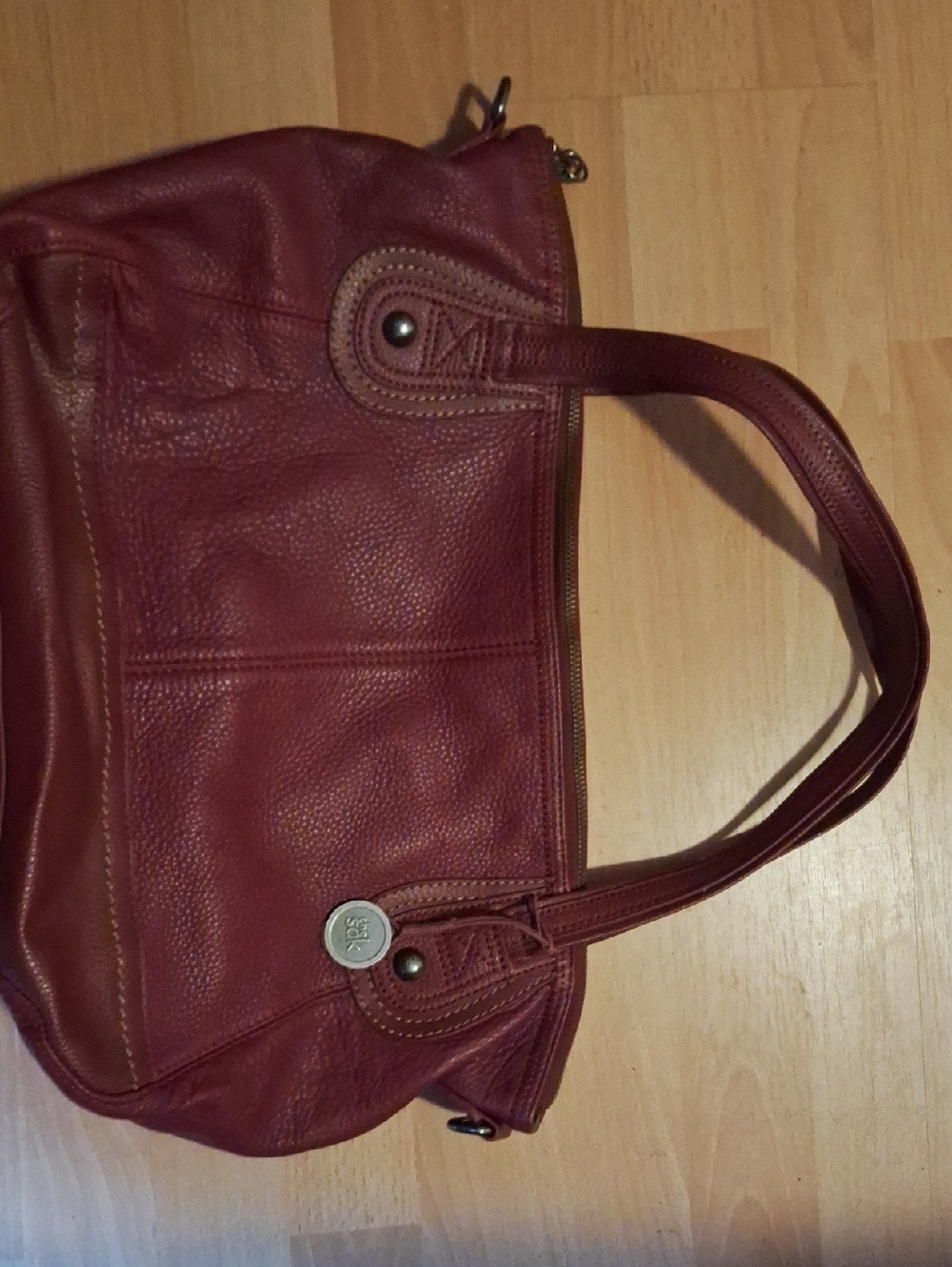 The Sak Red Pebbled Leather Shoulder Bag